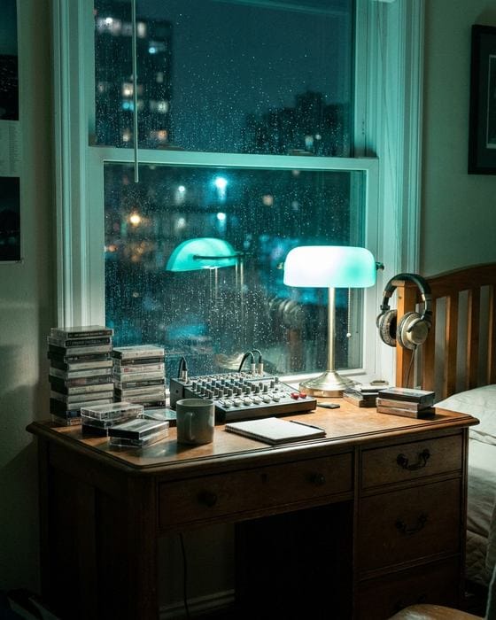 Vinyl record on a turntable