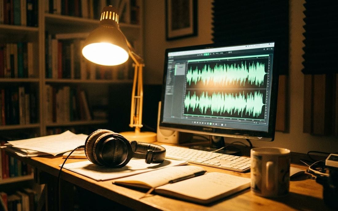 A studio listening setup